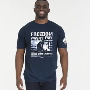 HOLD FAST Men Size XL Patriotic Navy Graphic Tee for Men.